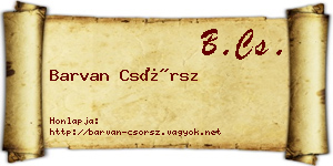 Barvan Csörsz névjegykártya
